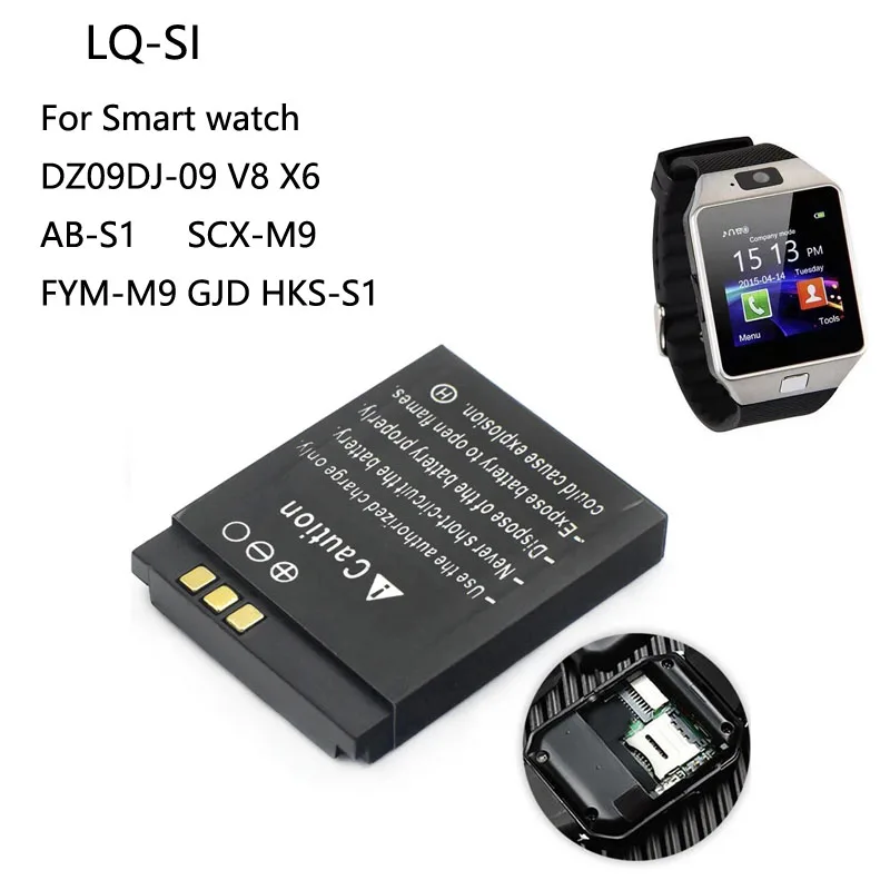 Watch V8 - 1-100PCS LQS1 3.7V 380mAh Batteria per