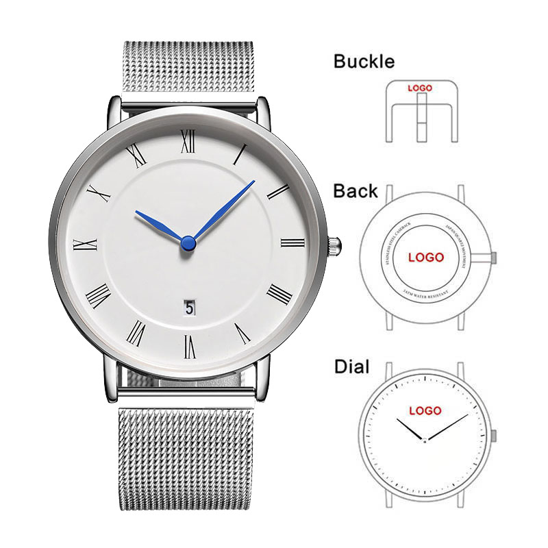 Mesh Stainless Strap - Orologio da Uomo Classico Semplice B-8210N