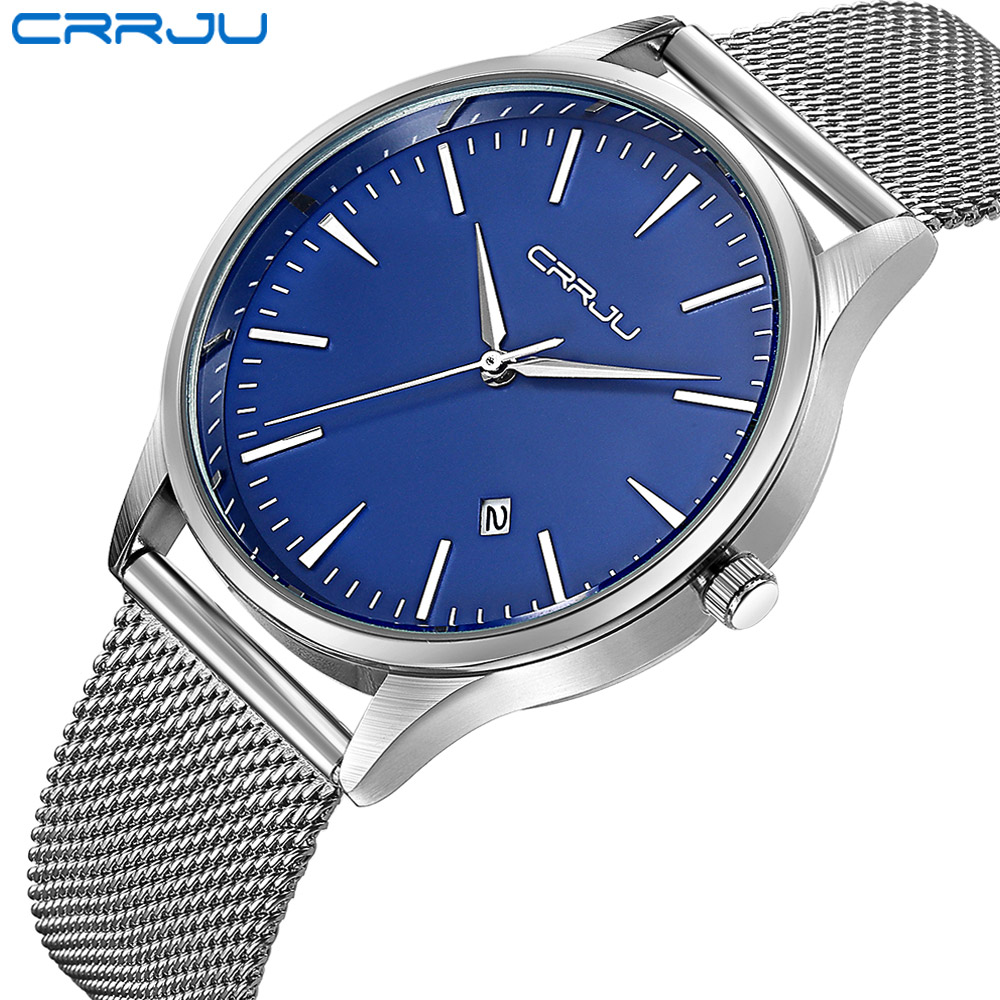 CRRJU Calandra di affari Uomo  - Mesh Stainless Strap recensione e prezzo