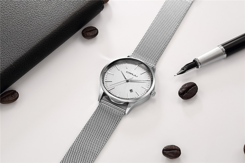 CRRJU Calandra di affari Uomo  - Mesh Stainless Strap recensione e prezzo